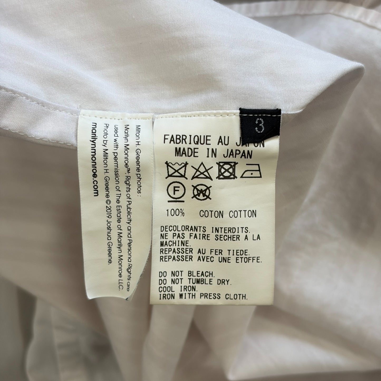 Yohji Yamamoto 19AW Marilyn Portrait White Shirt