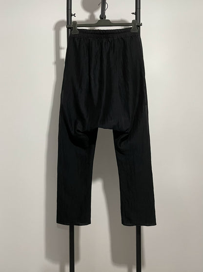 rick owens long pants with drop-crotch design