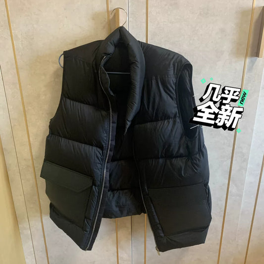 rick owens black down puffer vest