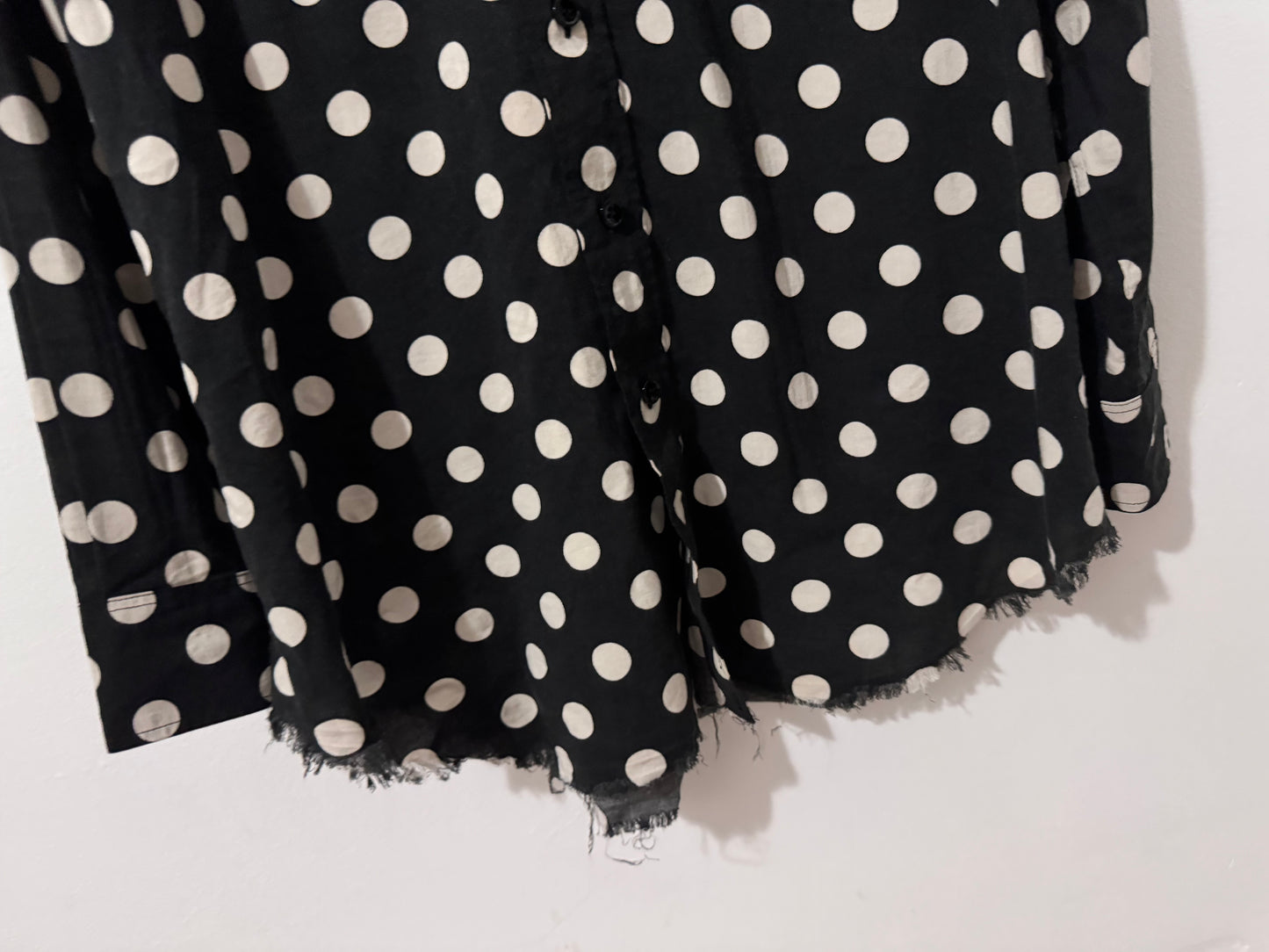 Saint Laurent Polka Dot Shirt with Fringes