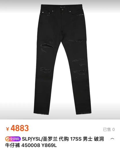 SAINT LAURENT 17SS Distressed Jeans