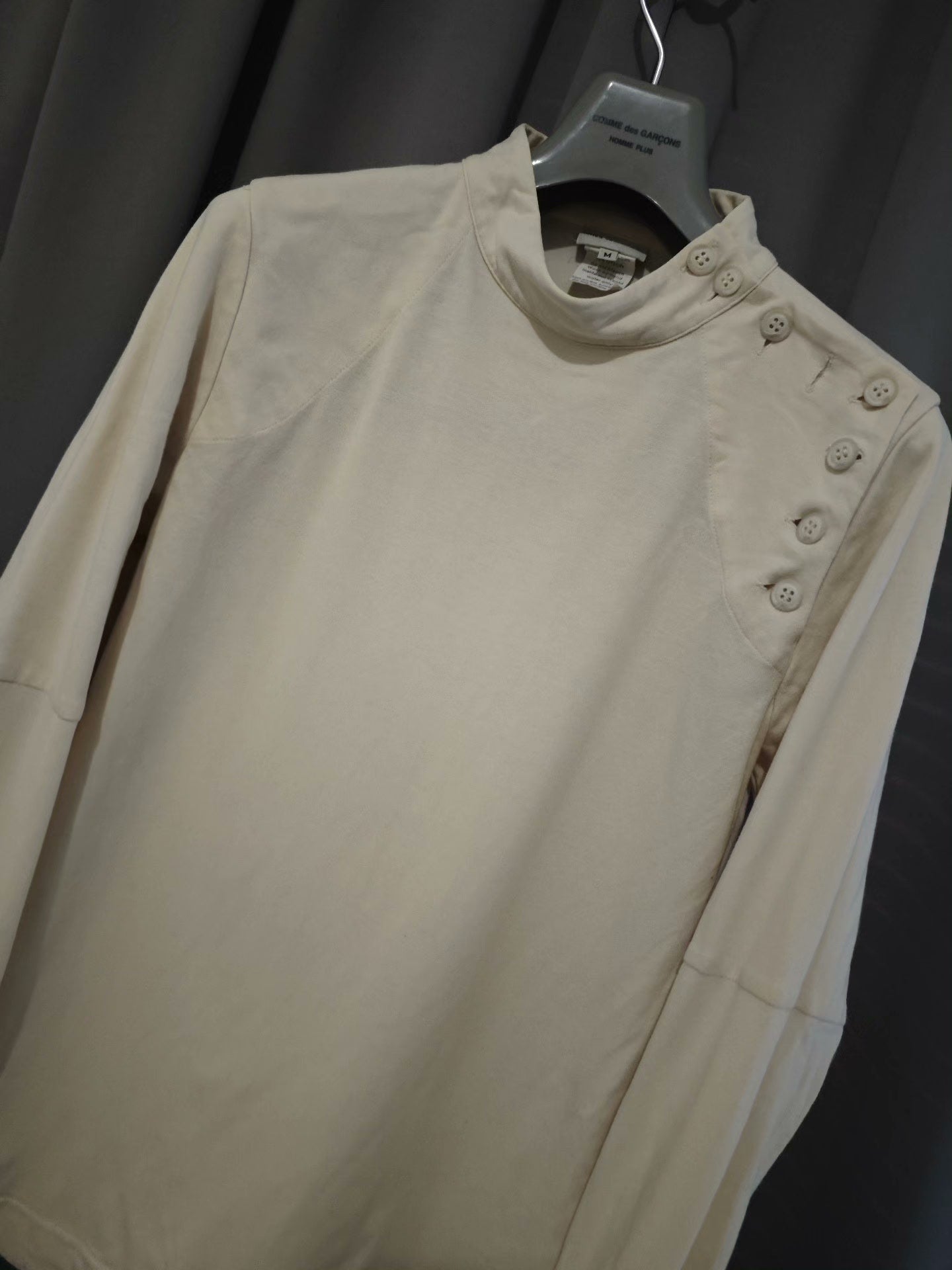 Dries Van Noten Button Mock Neck Tailored Sweatshirt