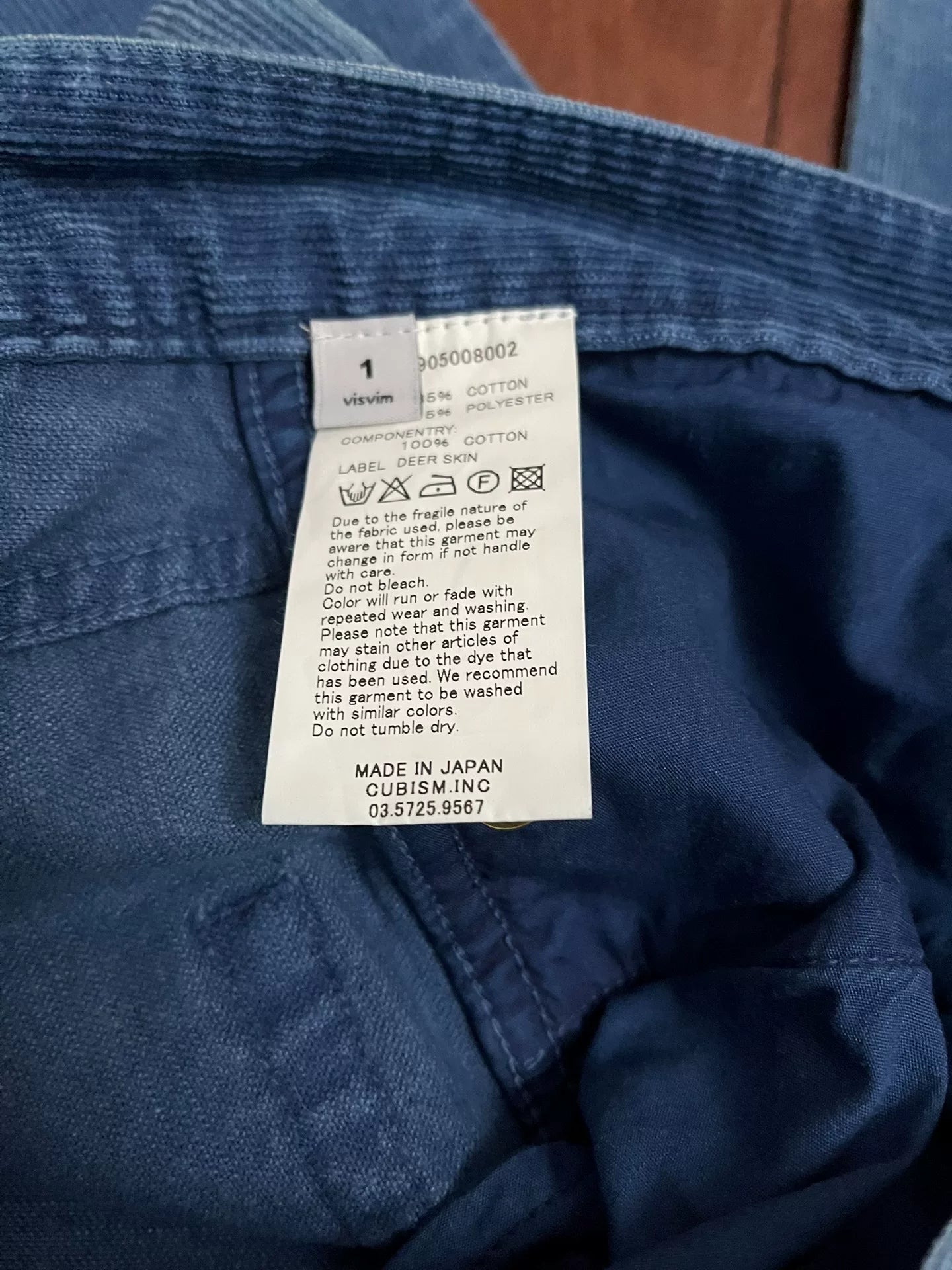 visvim ict fluxus indigo corduroy pants