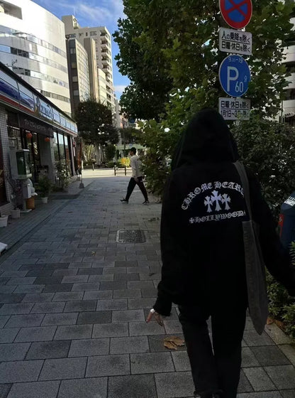 Chrome Hearts  Cross Sanskrit Embroidery Zip Hoodie
