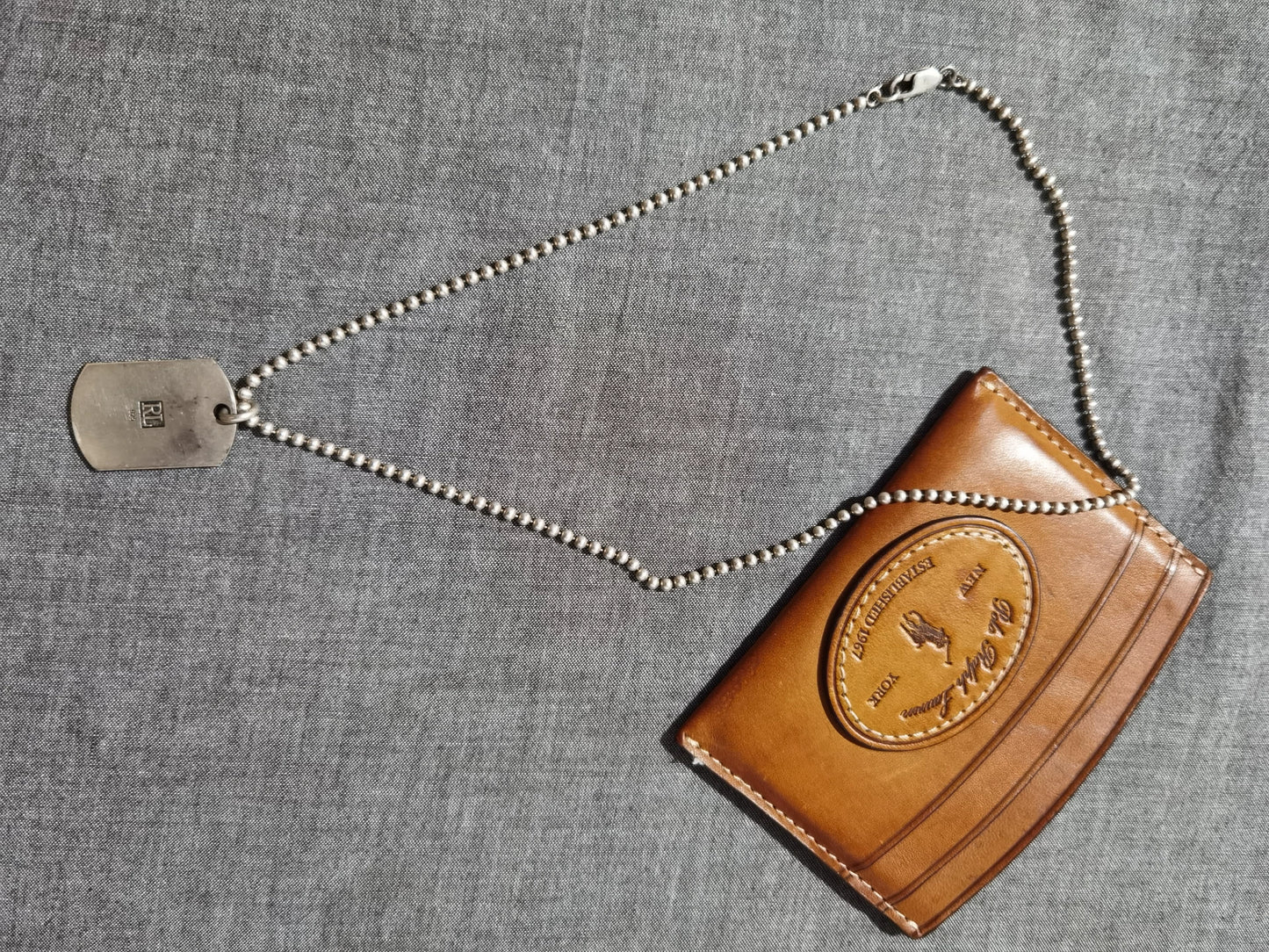 Ralph Lauren Silver Dog Tag Necklace