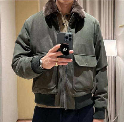 Loro Piana Ultra-Fine Wool Mink Collar Jacket