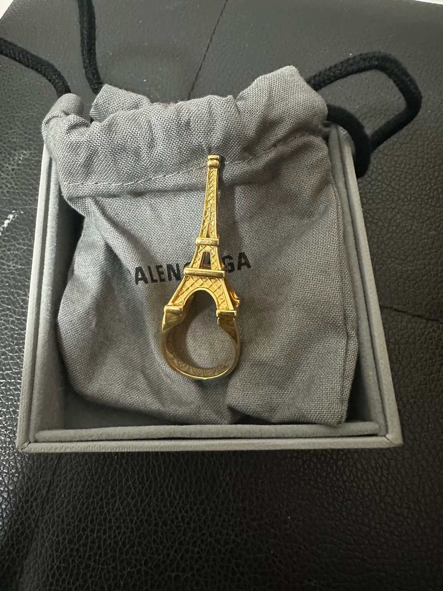 balenciaga eiffel tower ring in gold