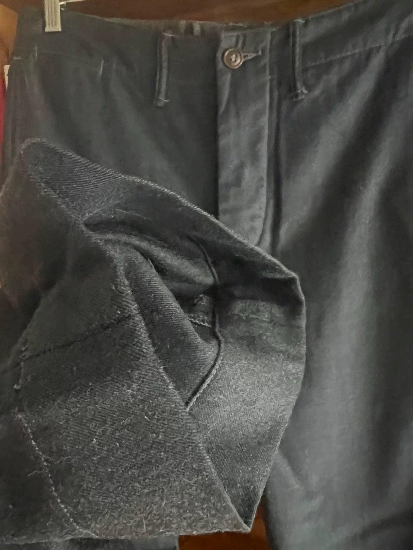 RRL Double RL Black Wool Blend Trousers