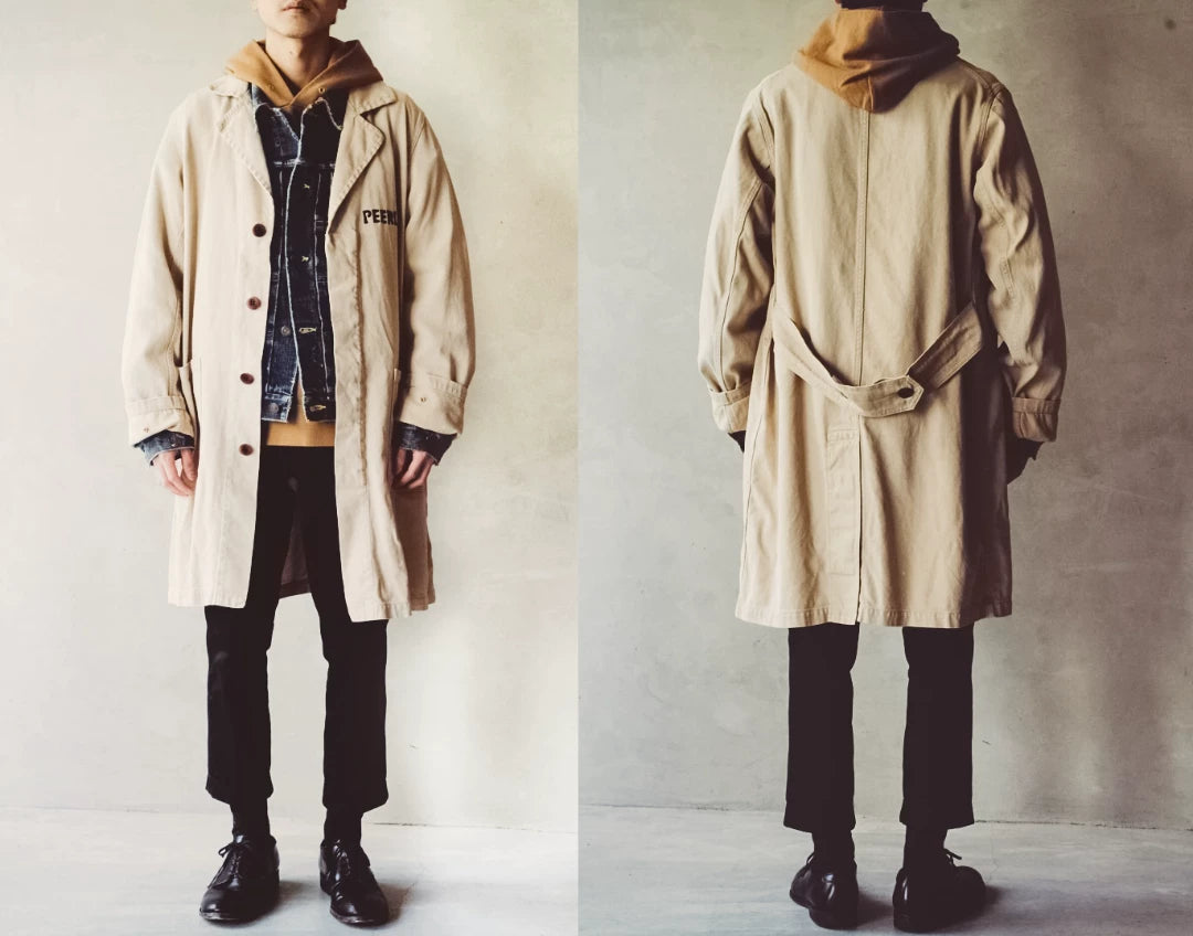 visvim peerless coat in beige tones
