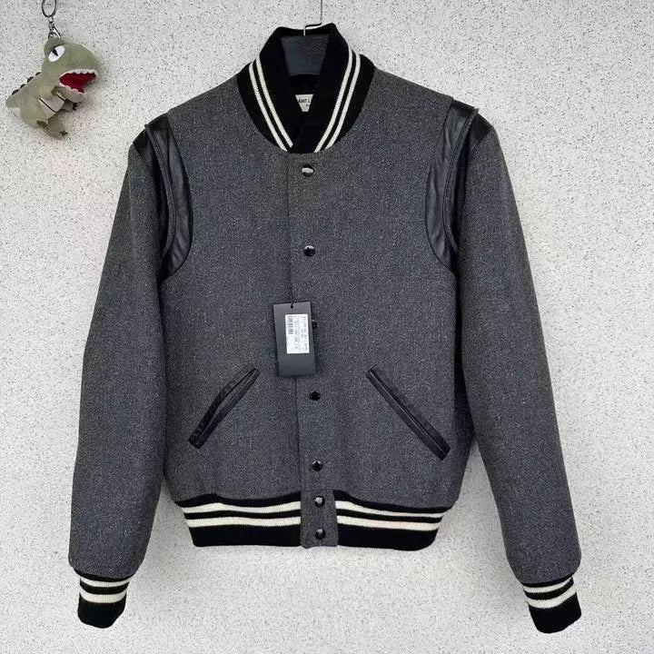 Saint Laurent SLP Gray Varsity Jacket