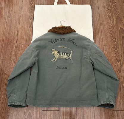 visvim purser deck jacket in olive green