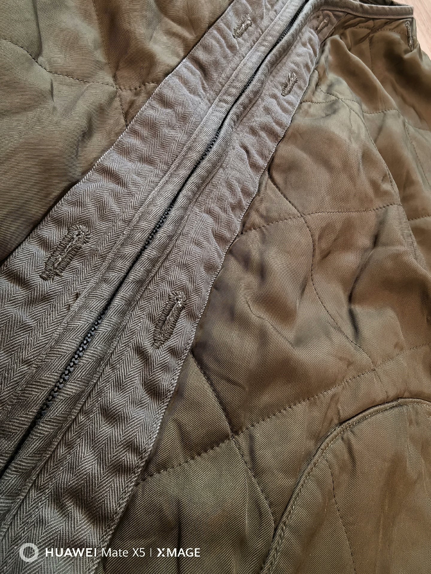 visvim double-sided jacket in olive green