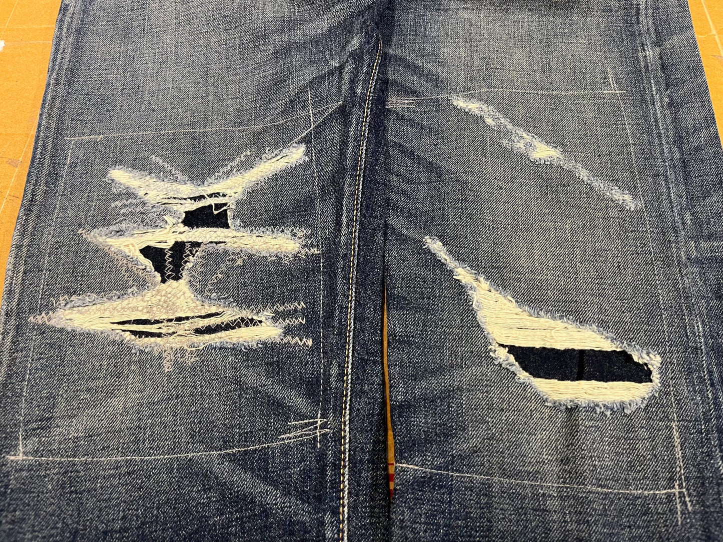 RRL Distressed Patched Vintage Jeans