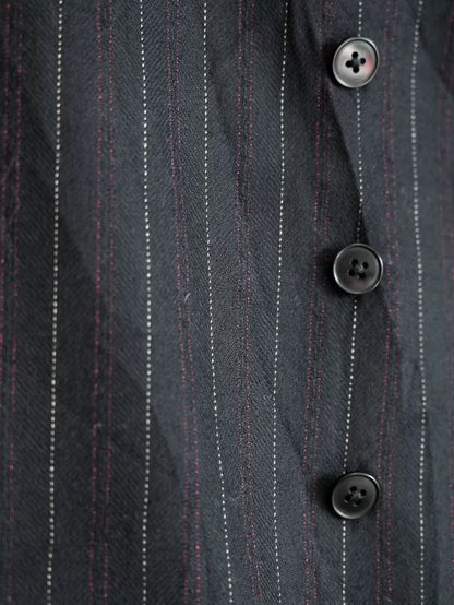 Yohji Yamamoto Black Red Striped Vest