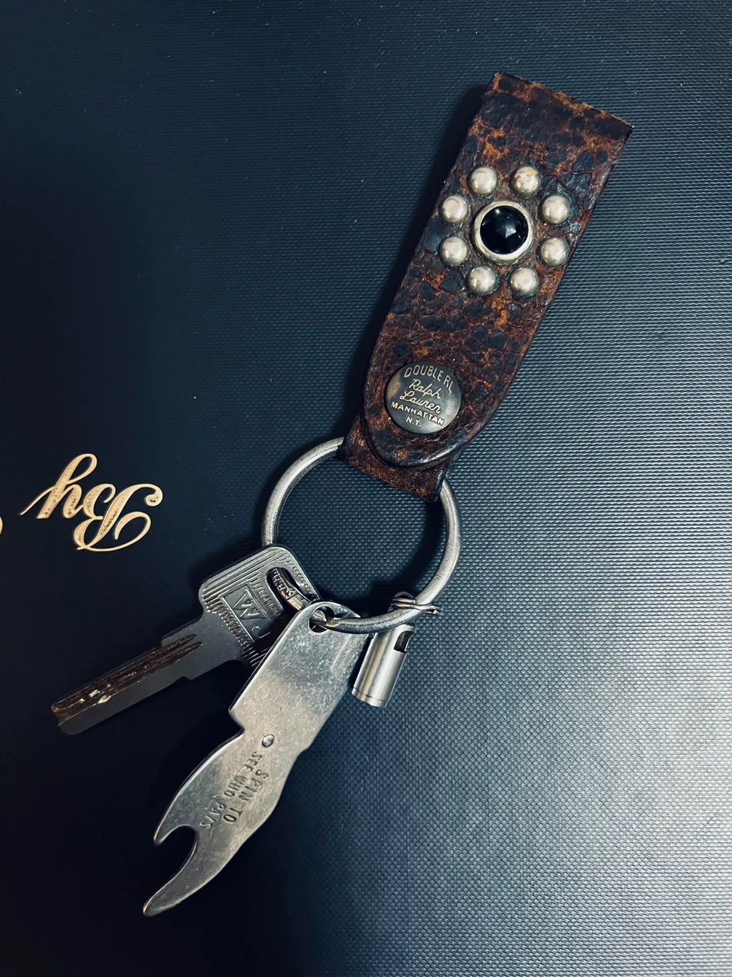 RRL Double RL Vintage Leather Keychain