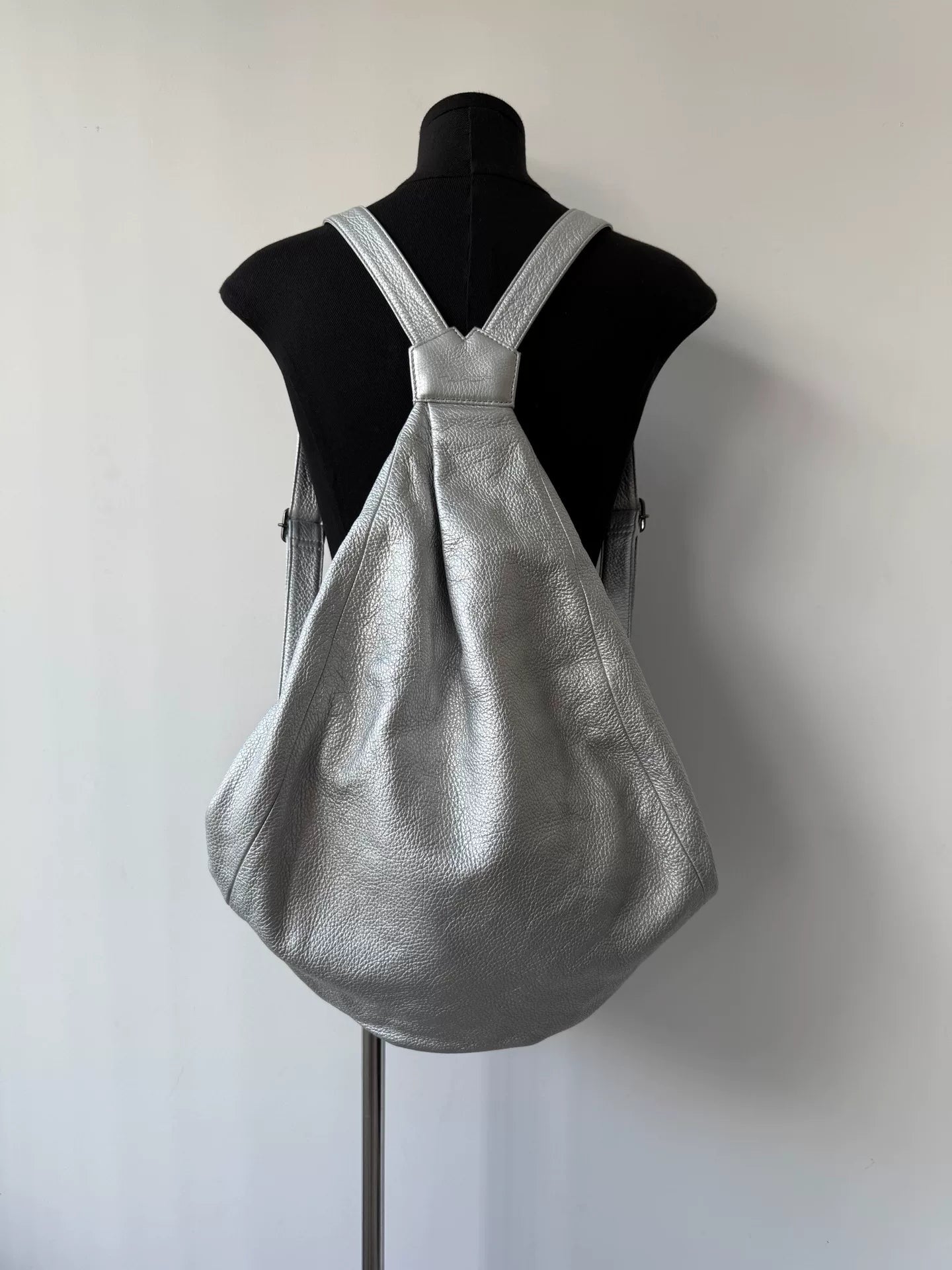 Yohji Yamamoto Silver Leather Backpack