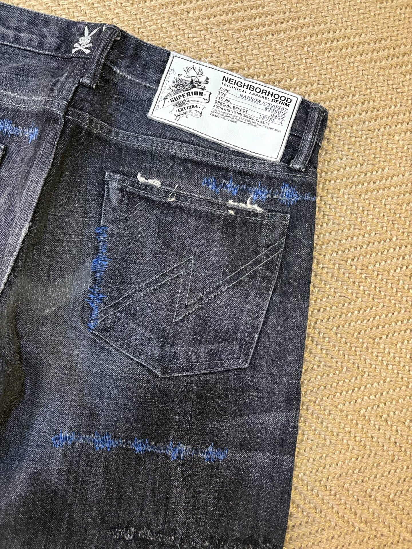 Neighborhood Blue Knife Cut Denim Pants