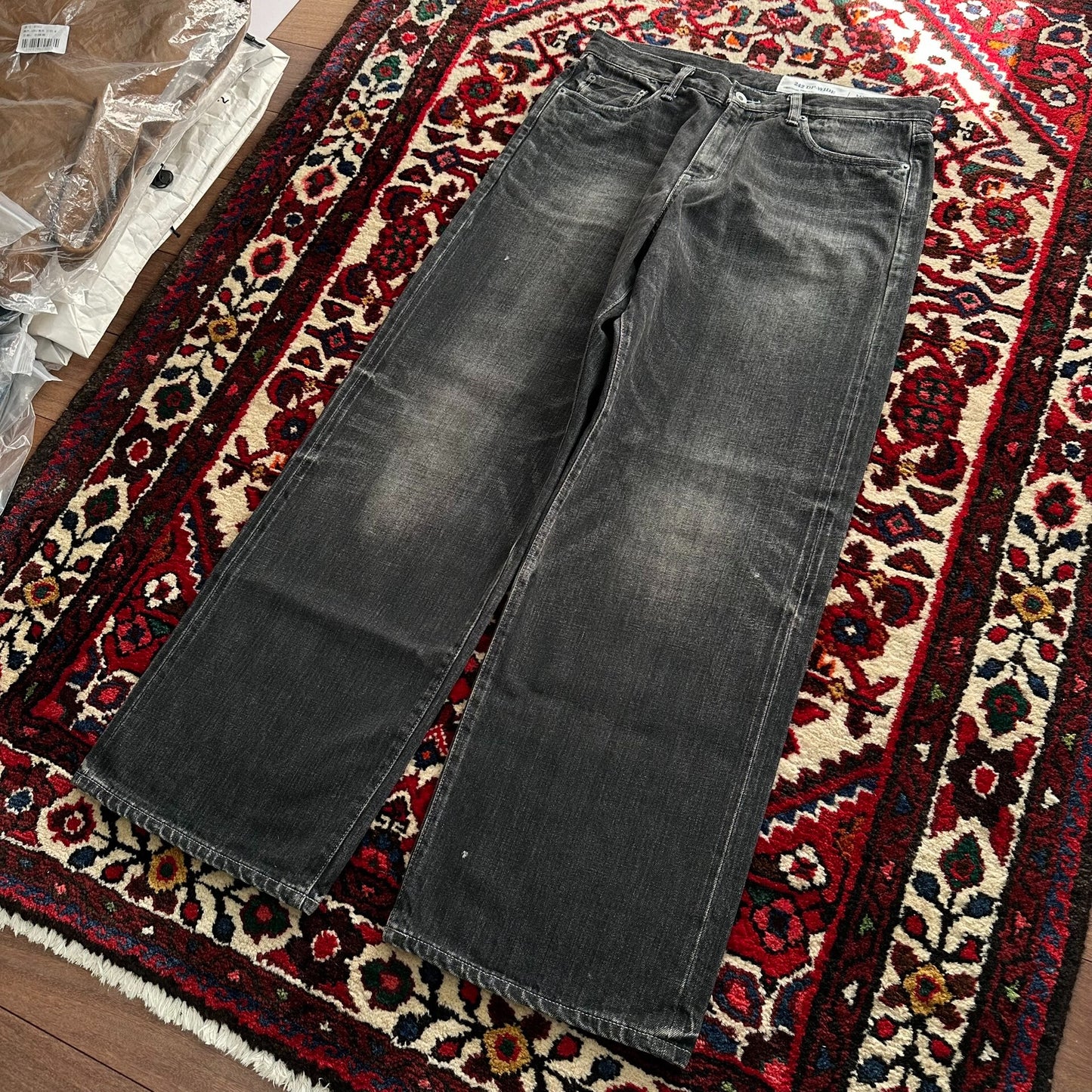 Neighborhood 24AW Washed Wide Jeans Black