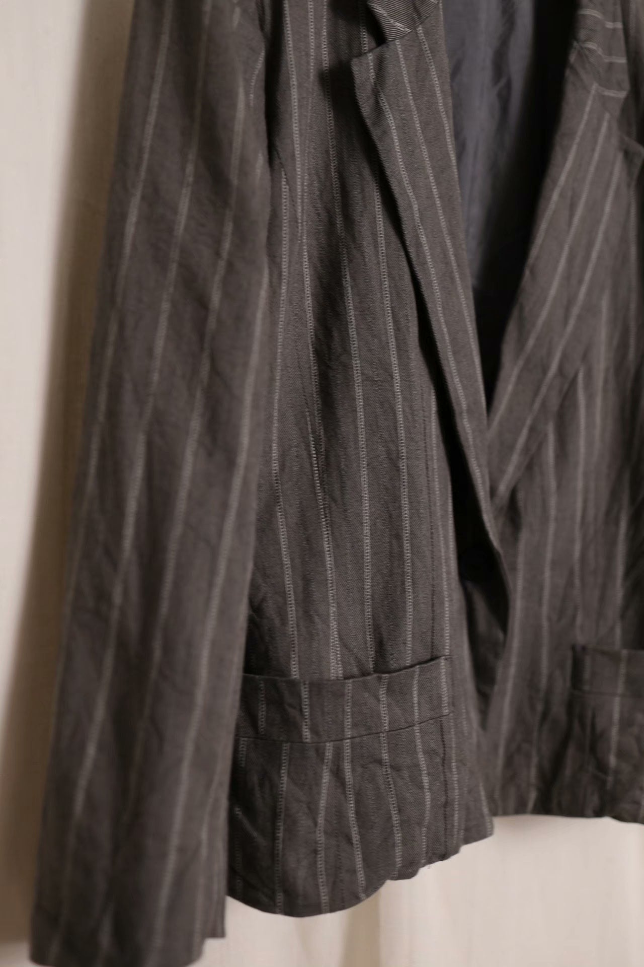 Y's by Yohji Yamamoto Gray Stripe Coat
