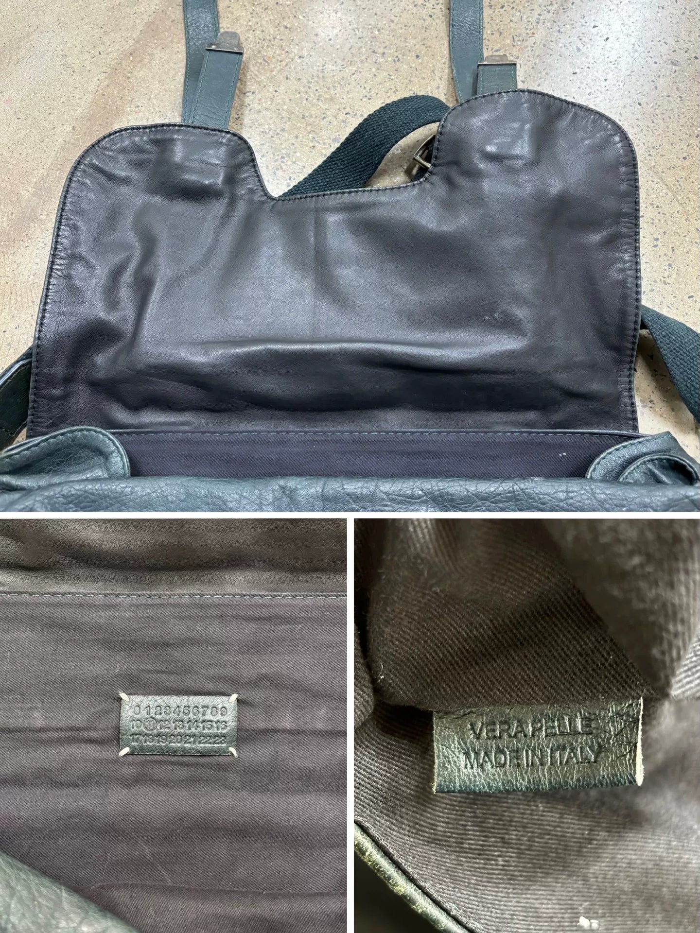 Maison Margiela Mail Bag in Black Leather