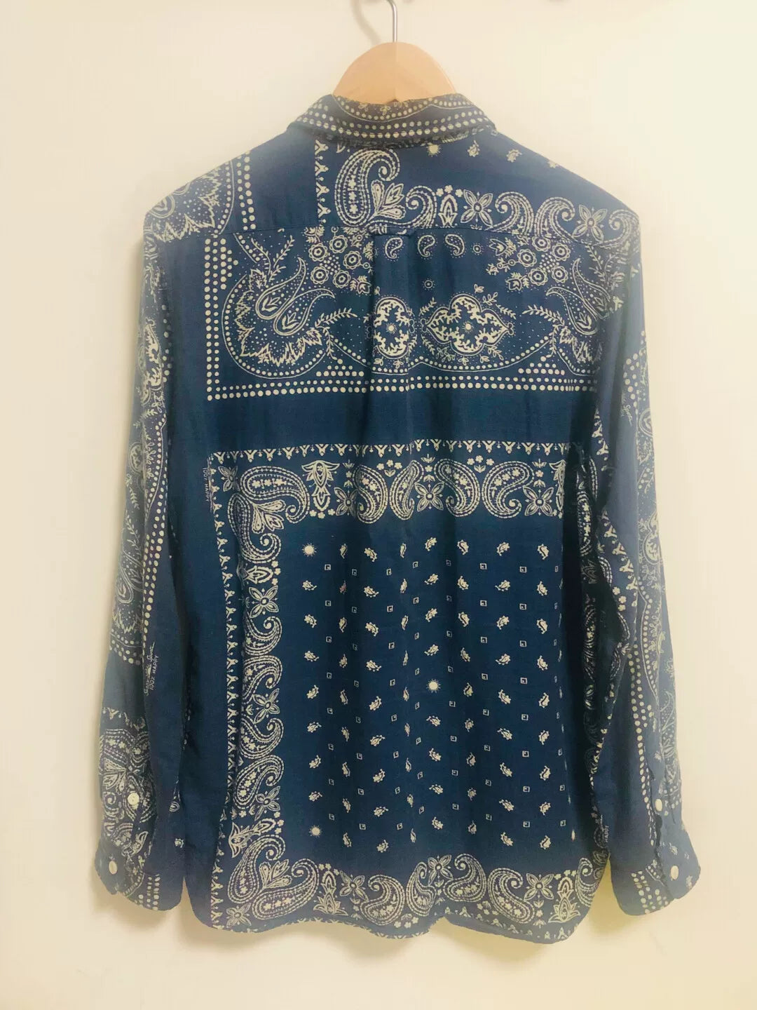 vintage indigo paisley print shirt
