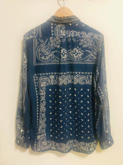 vintage indigo paisley print shirt
