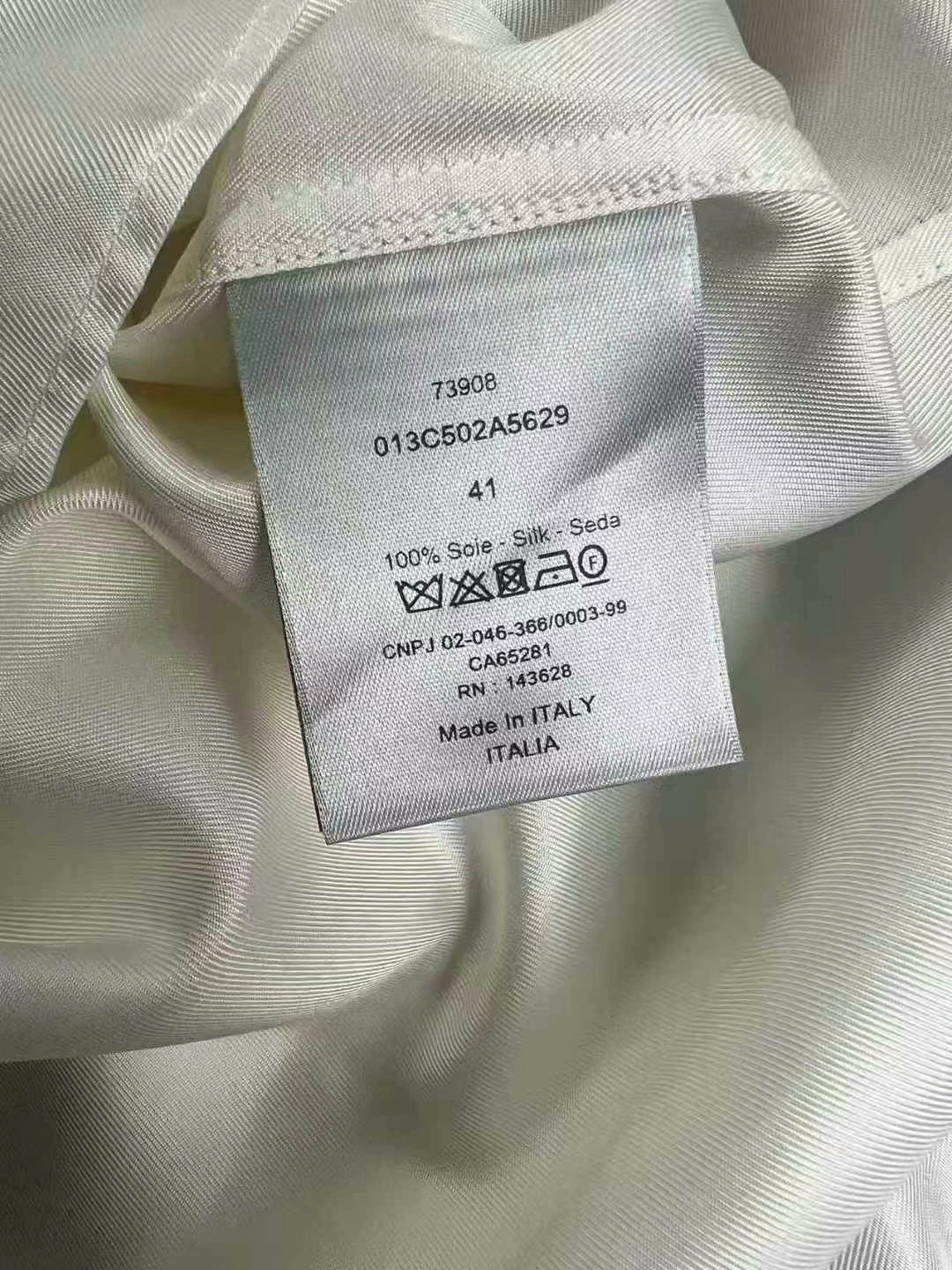 dior long sleeve silk artist logo shirt