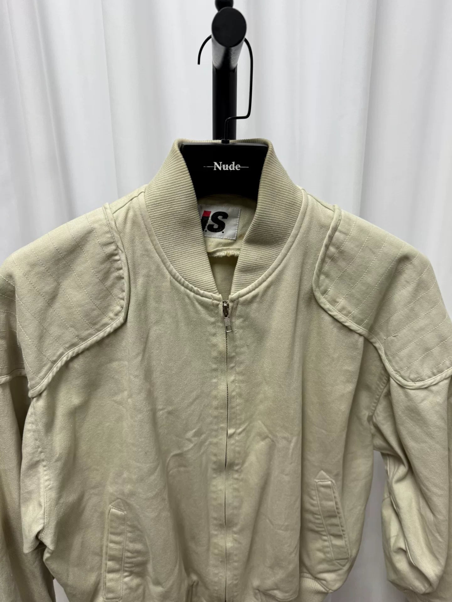 issey miyake men canvas jacket in beige