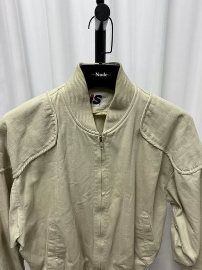 issey miyake men canvas jacket in beige