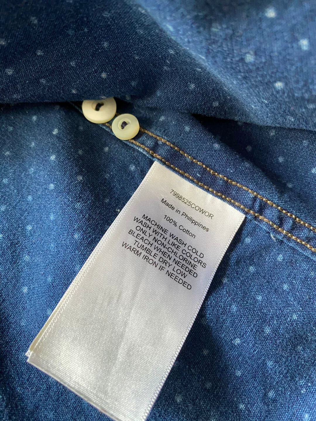 vintage rrl blue dyed button-up shirt