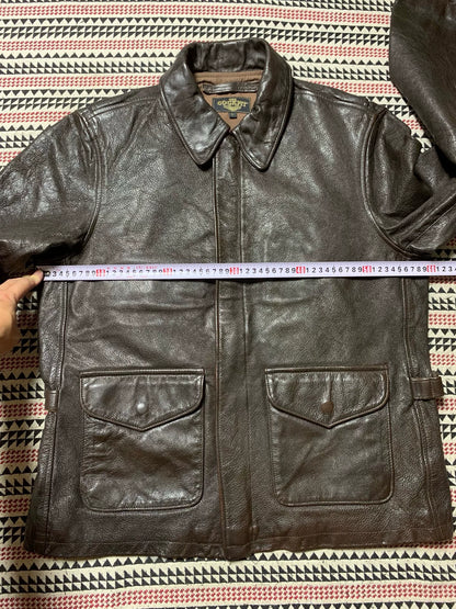 vintage black goat leather jacket by cockpit