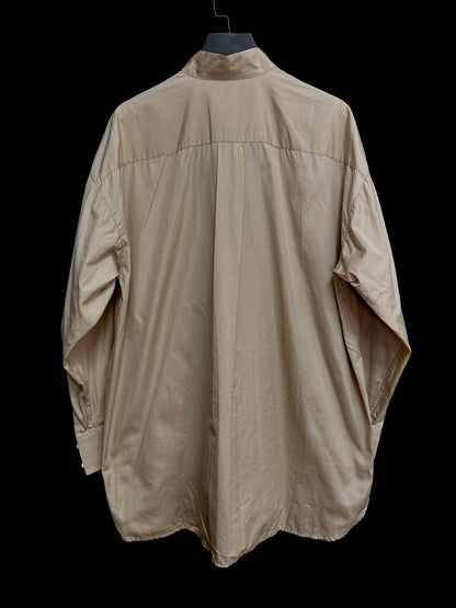 issey miyake 1980s beige stand-collar shirt