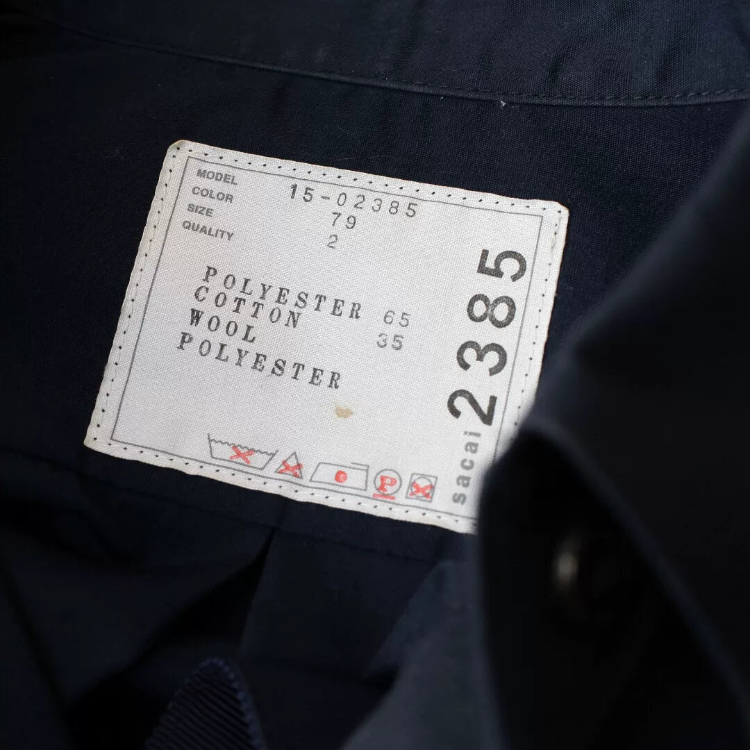 sacai knit patchwork button-up shirt