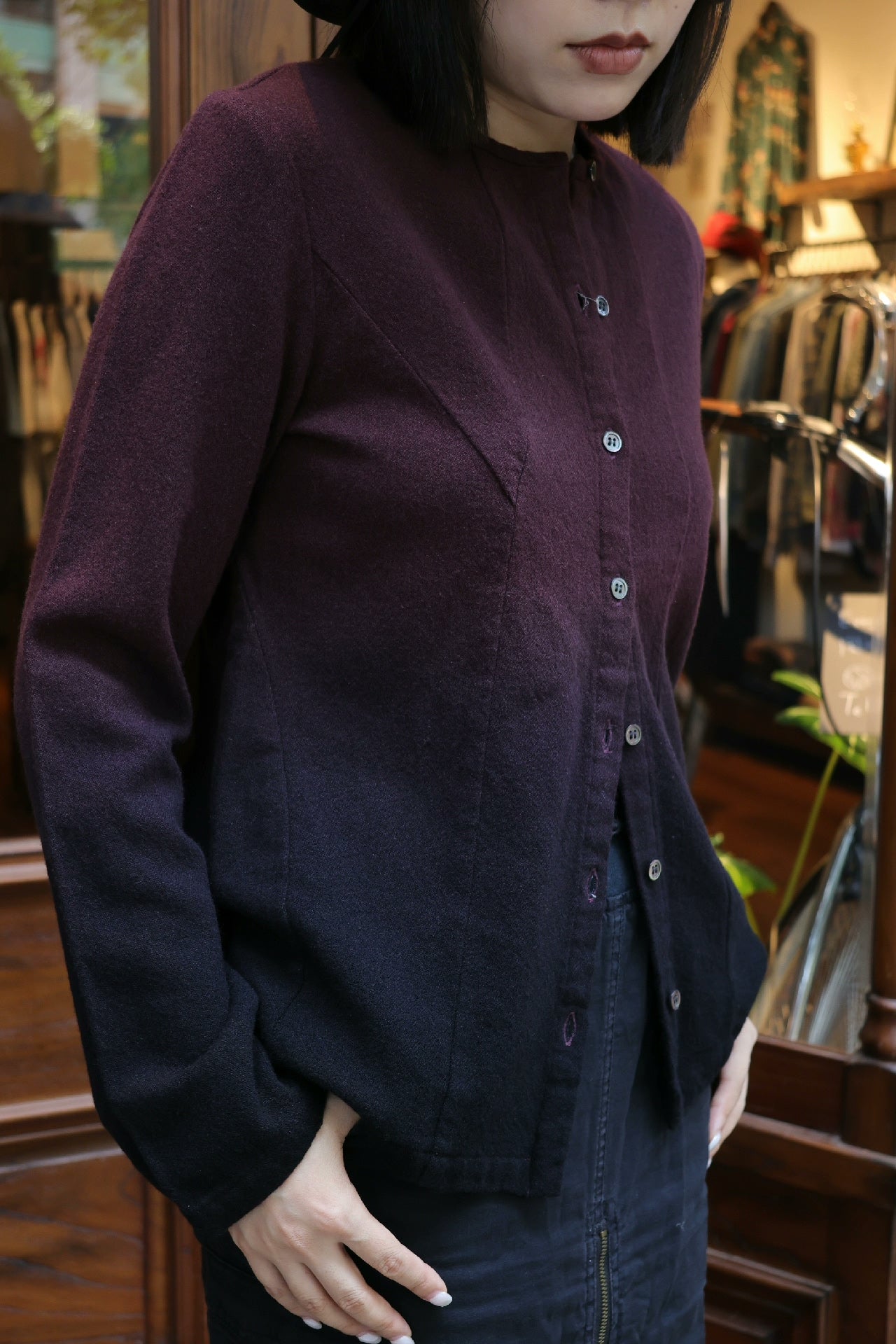 Yohji Yamamoto I Wish Purple Gradient Cardigan