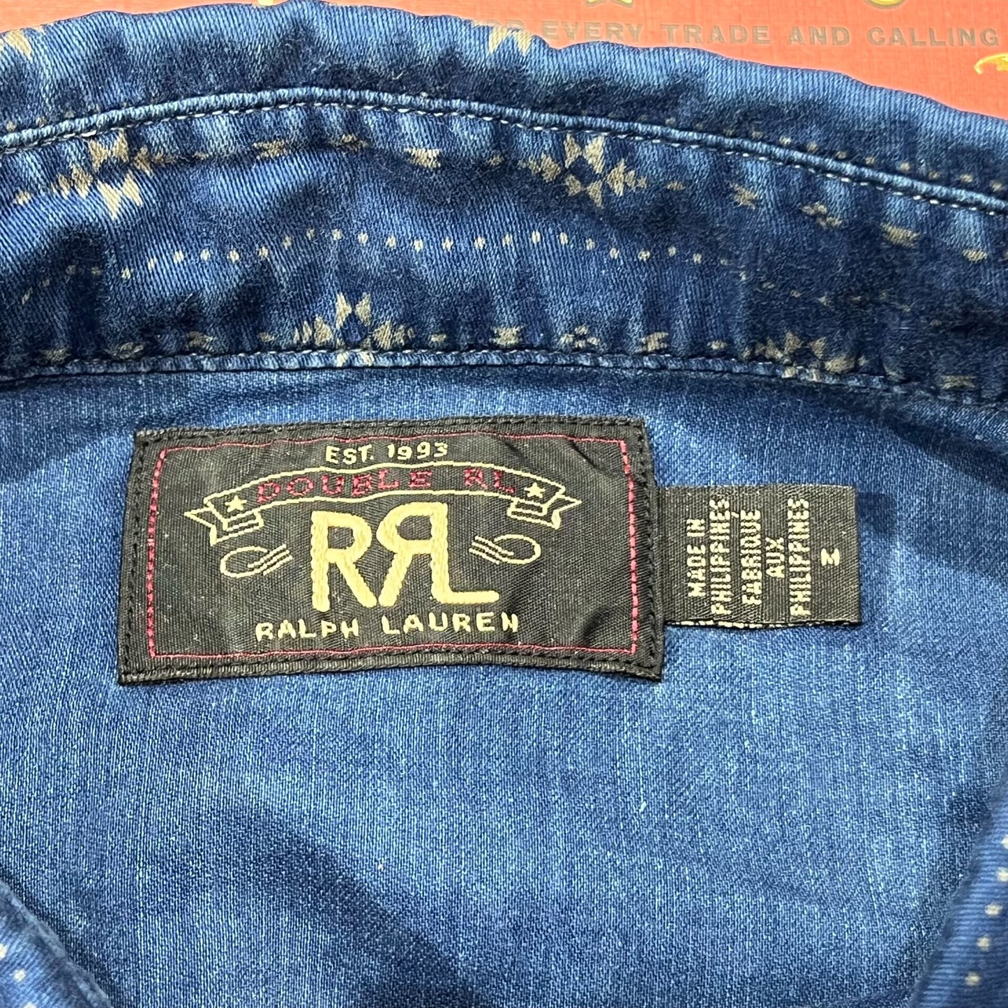 RRL Rare Indigo Dyed Print Shirt