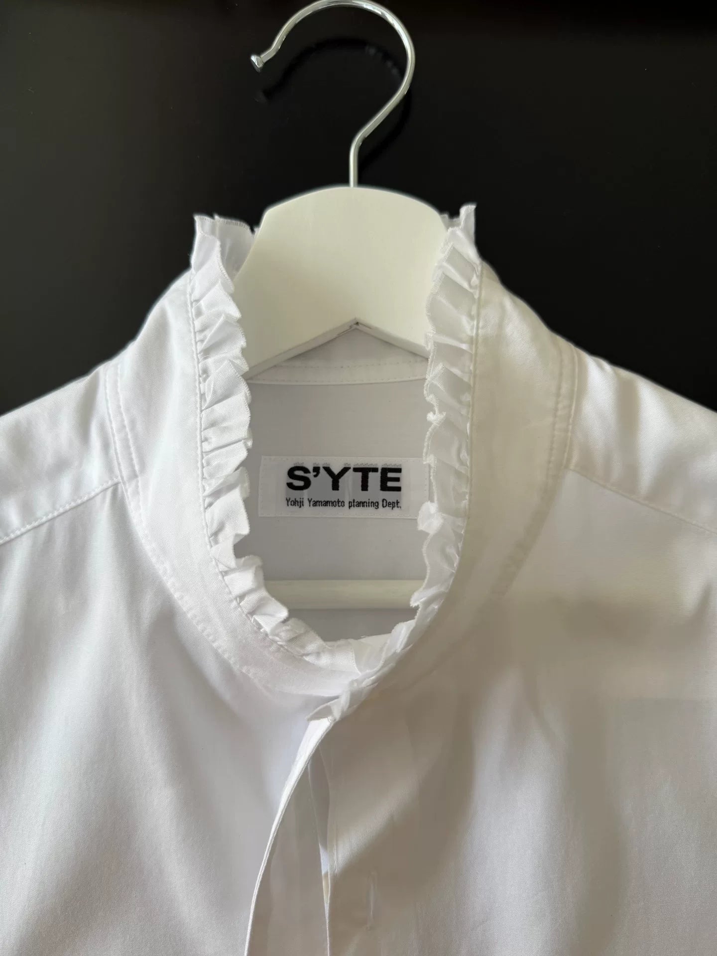 yohji yamamoto white cotton collared shirt