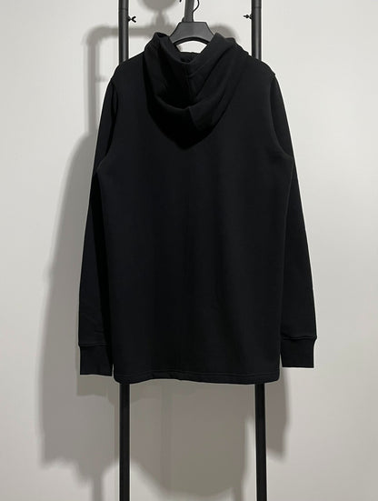 rick owens long black hoodie sweatshirt