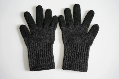 Yohji Yamamoto Black Gray Embroidered Gloves