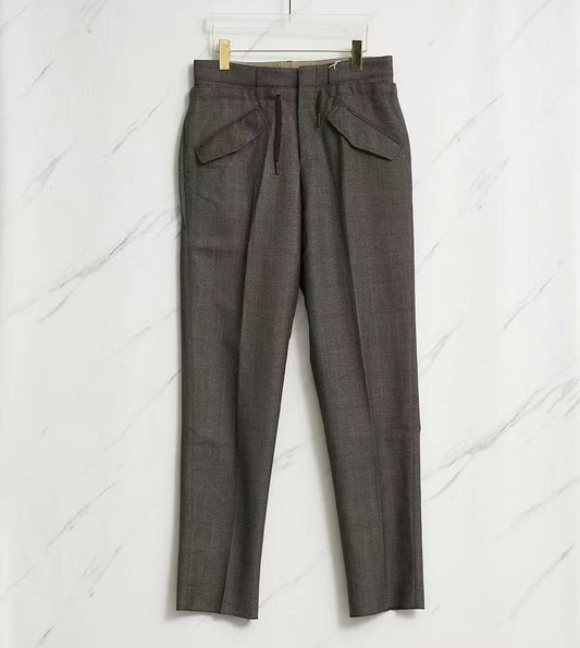 Saint Laurent Men's Checked Drawstring Trousers
