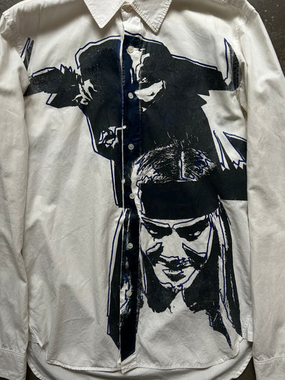 john galliano pirate print button-up shirt