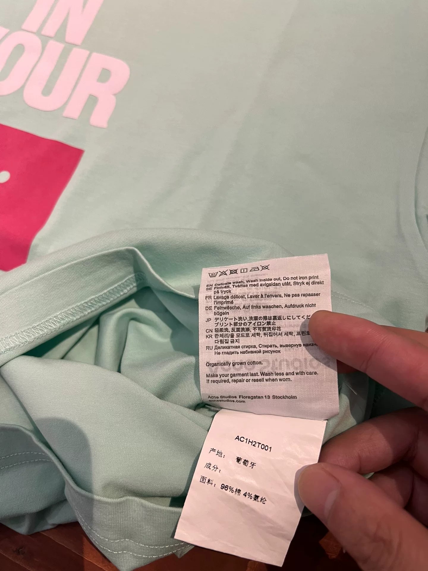 Acne Studios Green Graphic Short Sleeve Tee