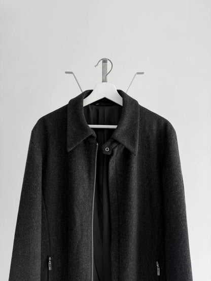 Jean Paul Gaultier Charcoal Wool Zip Coat