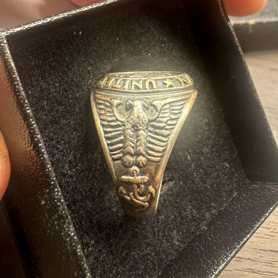 Vintage US Navy Silver Ring Replica