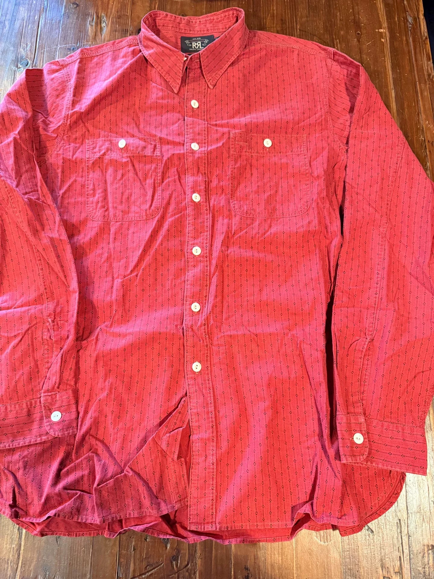 RRL Ralph Lauren Red Striped Shirt L