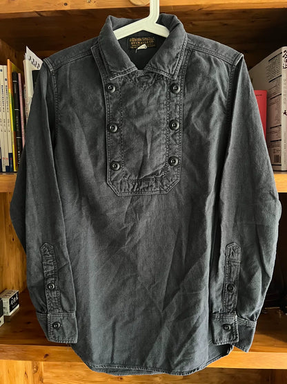 vintage gray-blue military shirt by freewheelers