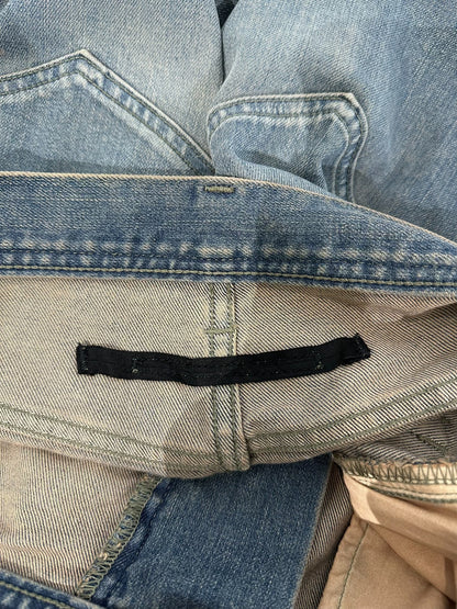 Julius_7 Double Knee Distressed Washed Jeans