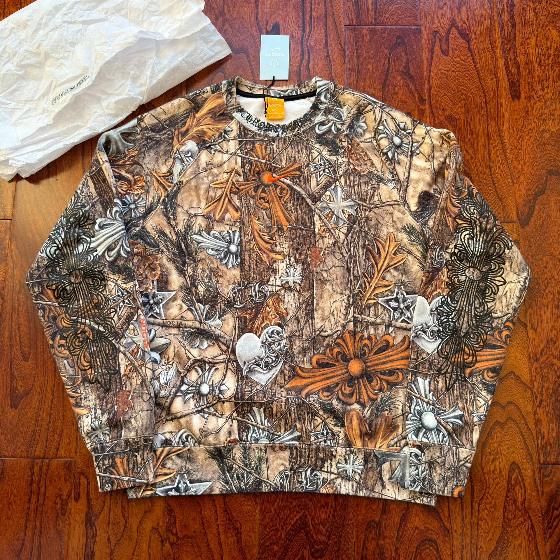 chrome hearts drake nike hoodie with floral print