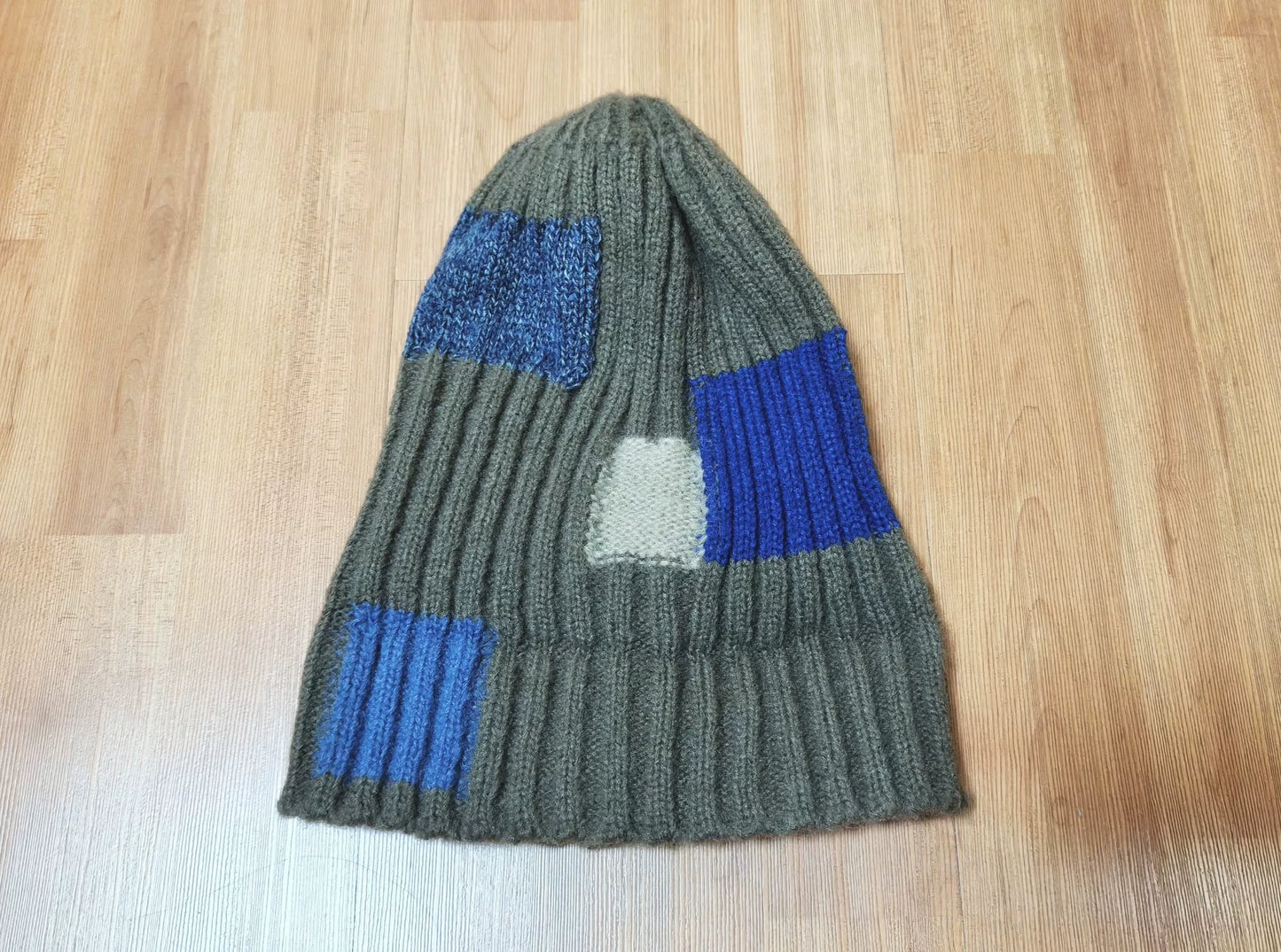 kapital patchwork knit beanie hat