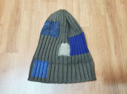 kapital patchwork knit beanie hat