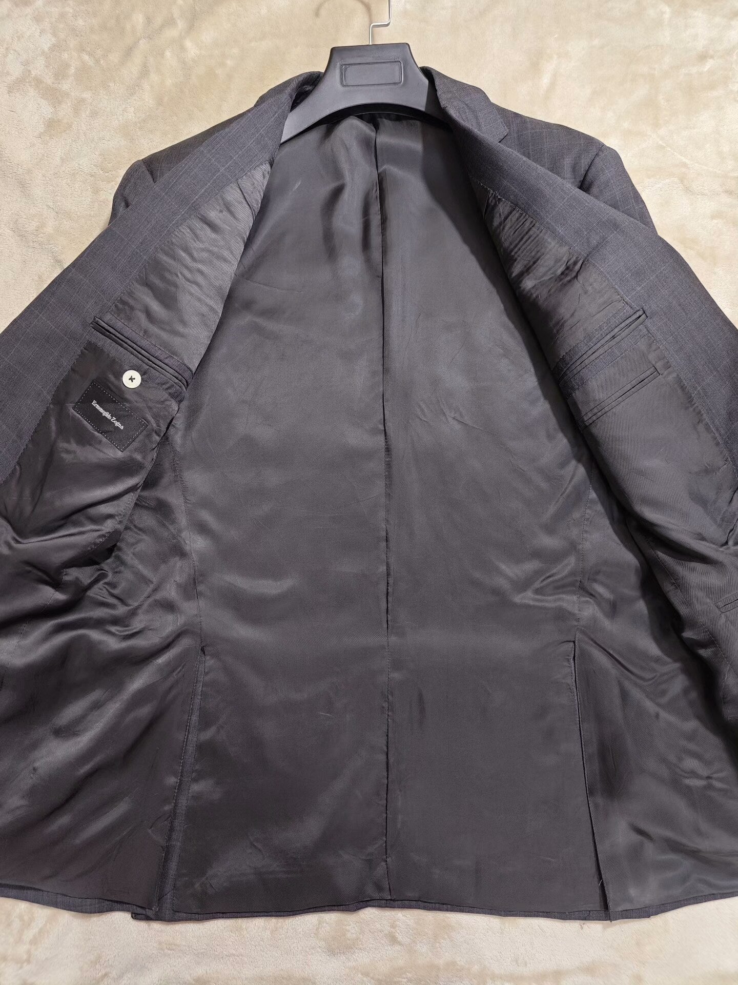 Zegna Gray Wool Blend Suit Jacket